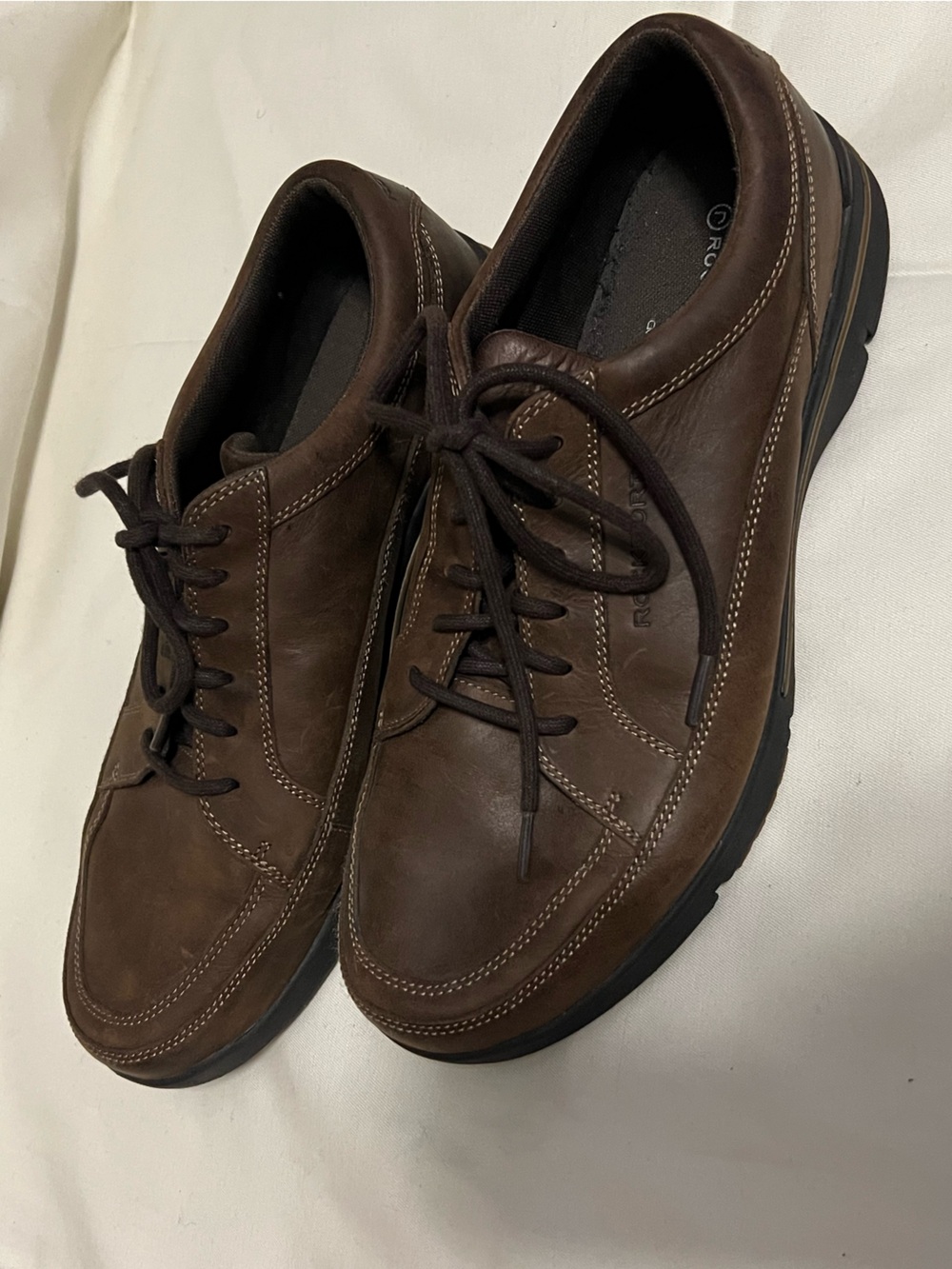 Rockport Adiprene by Adidas V76733 Men's W Brown Leather Lace-Up Casual Shoes
